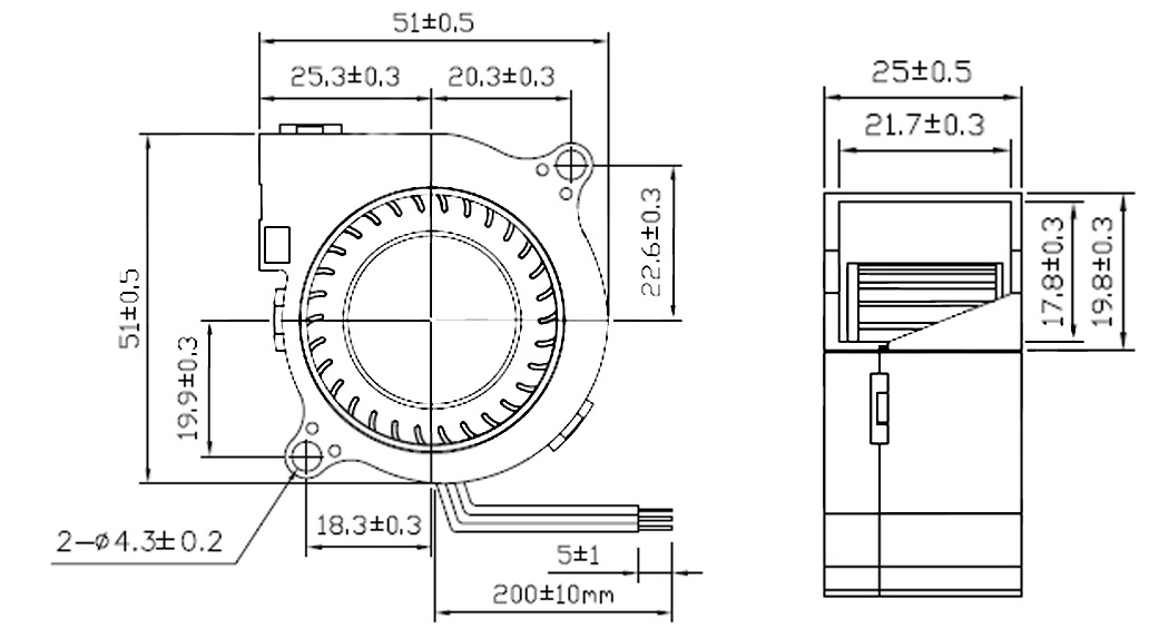 MFB5025 Dimensions